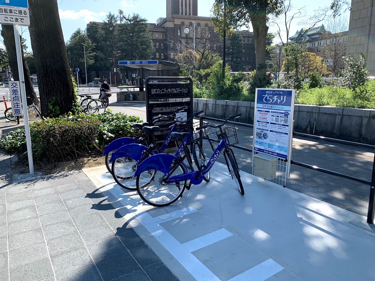 ここ から 市役所 まで 自転車